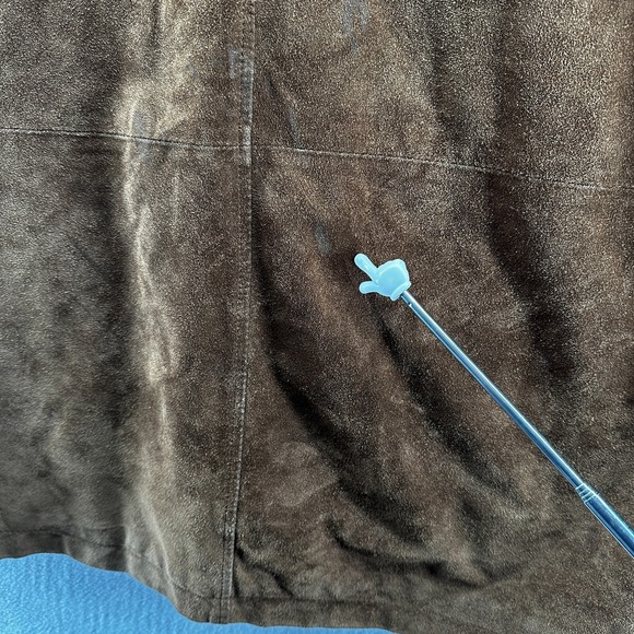 Vintage Merona Suede Leather Coat Jacket Men's Large Cowhide Quilted Brown - Picture 14 of 16